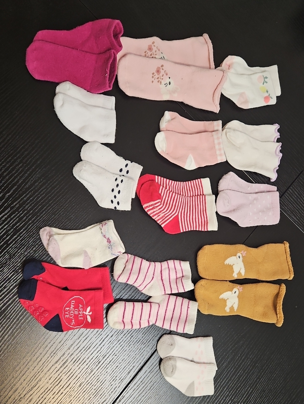 Kids Cotton Crew Socks Pack - Pink, White, Red, Mustard